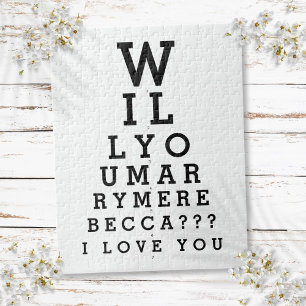 Puzzle Will You Marry Me Optician Chart Custom Marriage