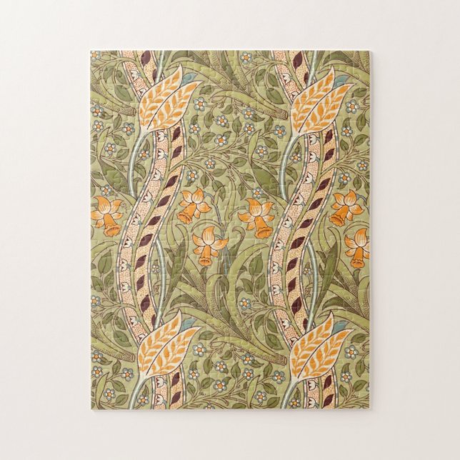 Puzzle William Morris Daffodil Garden Flower Classic Bota (Vertical)
