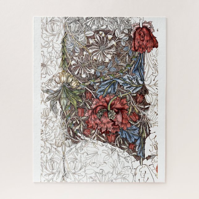 Puzzle William morris fleurs élégante illustration floral (Vertical)