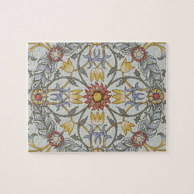 Puzzle William Morris Floral Circle Flower Illustration (Horizontal)