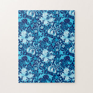 Puzzle William Morris Iris et Lily, Indigo Blue & White