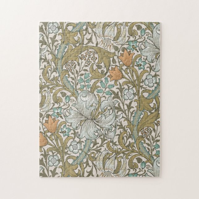 Puzzle William Morris Lys Bleu Doré Classique (Vertical)