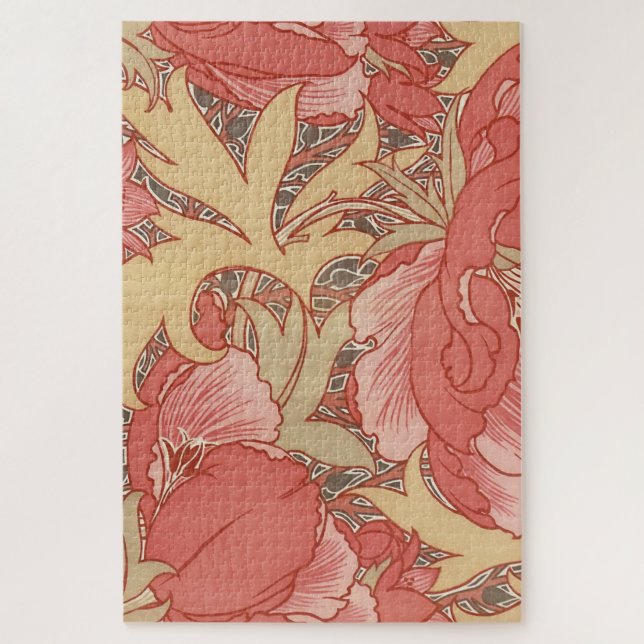 Puzzle William Morris Poppies Floral Art (Vertical)