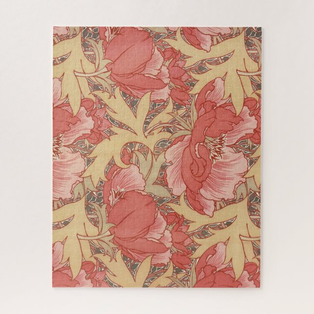 Puzzle William Morris Poppies Floral Art (Vertical)