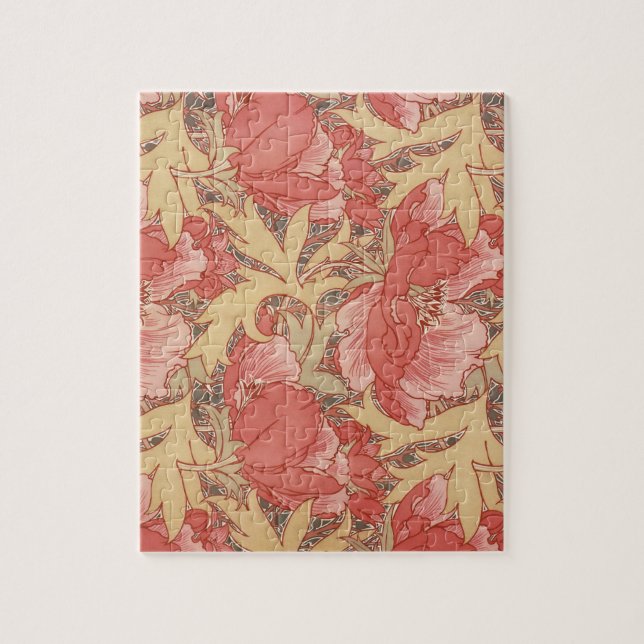 Puzzle William Morris Poppies Floral Art (Vertical)
