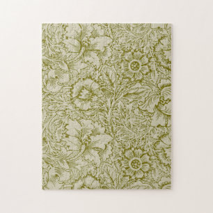 Puzzle William Morris Poppy Classic Floral Green