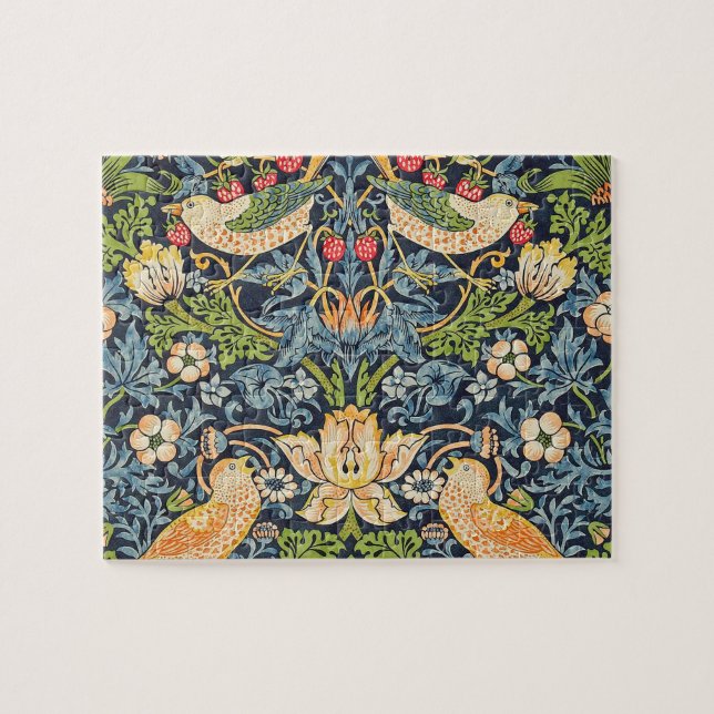 Puzzle William Morris Strawberry Thief Motif floral (Horizontal)