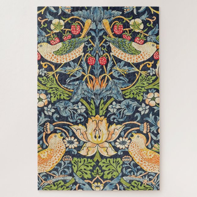 Puzzle William Morris Strawberry Thief Motif floral (Vertical)