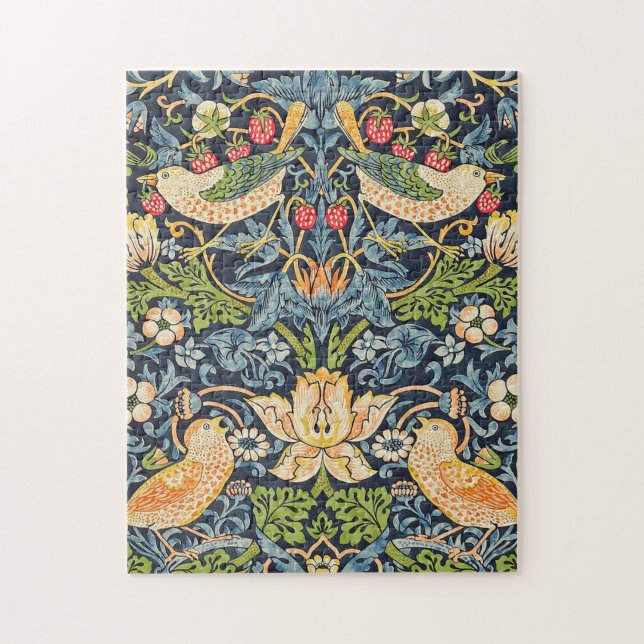 Puzzle William Morris Strawberry Thief Motif floral (Vertical)