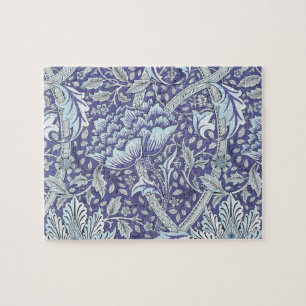 Puzzle William Morris Windrush Motif Bleu Floral