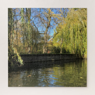 Puzzle Willow Trees Photo River Reflections Carré