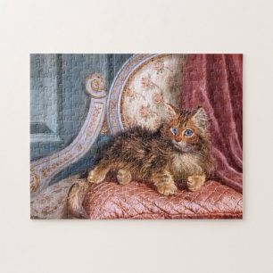 Puzzle Wilson Hepple : Chaton Brown sur un fauteuil
