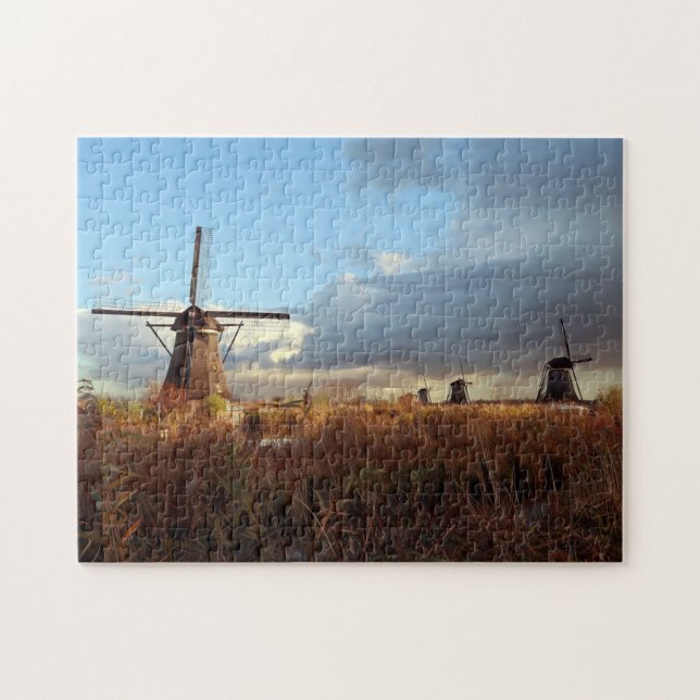 Puzzle Windmill Kinderdijk Pays-Bas Holland Pittoresque J (Horizontal)