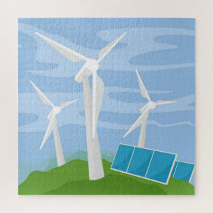 Puzzle Windmills et cellules solaires