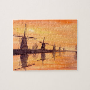 Puzzle Windmills Sunset