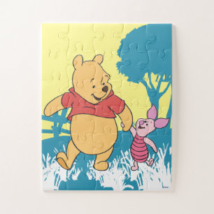 Puzzle Winnie l'Ooh marchant avec le Piglet