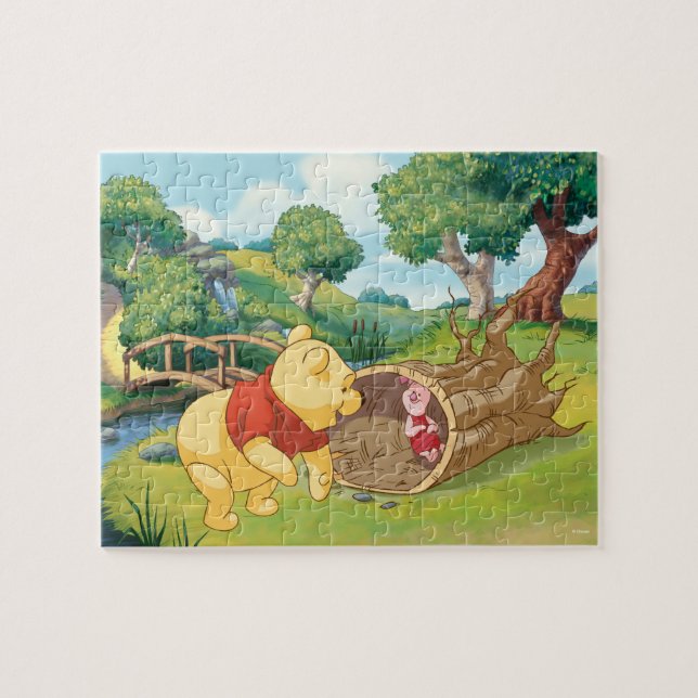 Puzzle Winnie l'Ooh trouve Piglet dans le journal (Horizontal)