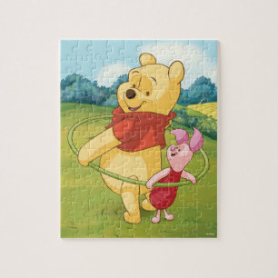 Puzzle Winnie l'ourlet et le cochon de lait Hula