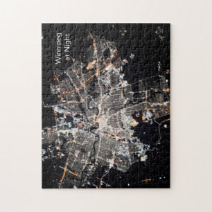 Puzzle Winnipeg à la nuit, NASA ISS Space Station Photo