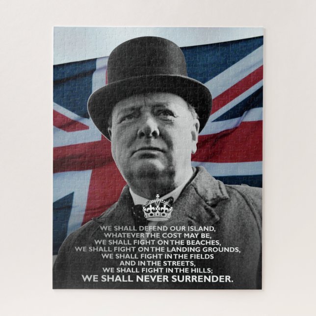 Puzzle Winston Churchill "Ne jamais céder" (Vertical)