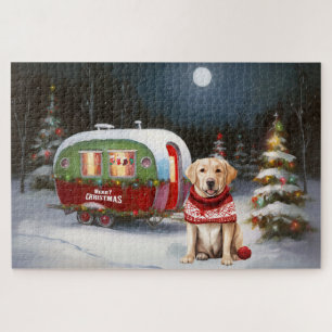 Puzzle Winter Labrador Caravan Christmas Adventure
