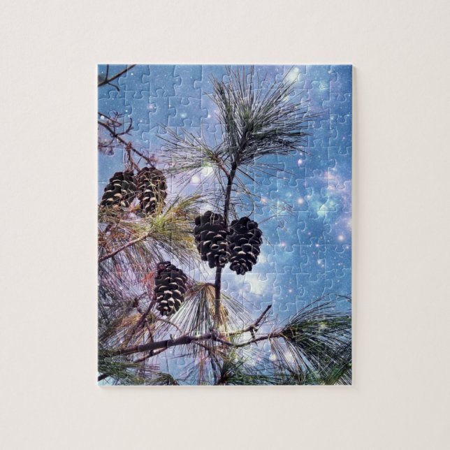 Puzzle Winter Pine Cones (Vertical)
