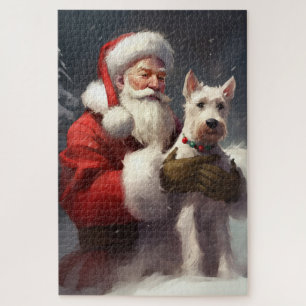 Puzzle Wire Fox Terrier Père Noël Noël Festif