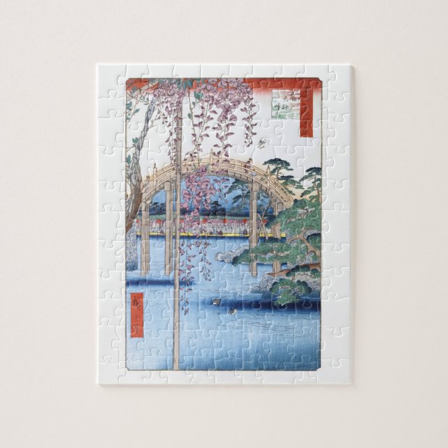 Puzzle Wisteria au Sanctuaire Kameido Hiroshige Art (Vertical)