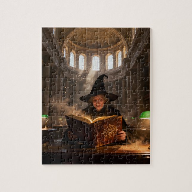 Puzzle Witch in the Library (Vertical)