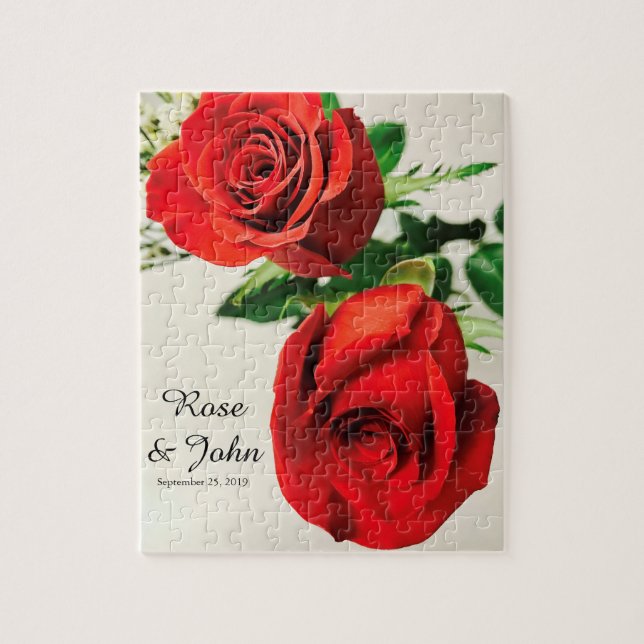 Puzzle with beautiful photo of red roses (Vertical)