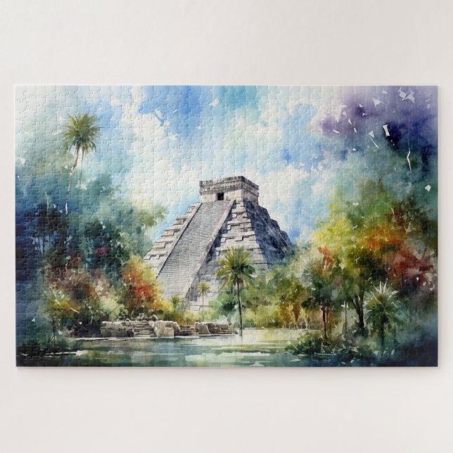 Puzzle with Chichen Itza, Mexico. (Horizontal)