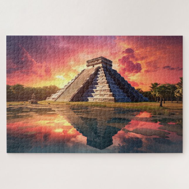 Puzzle with Chichen Itza, Mexico. (Horizontal)