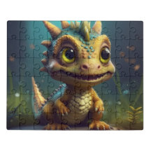 Puzzle with cute dragon