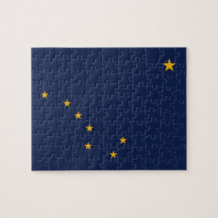 Puzzle with Flag of Alaska State
