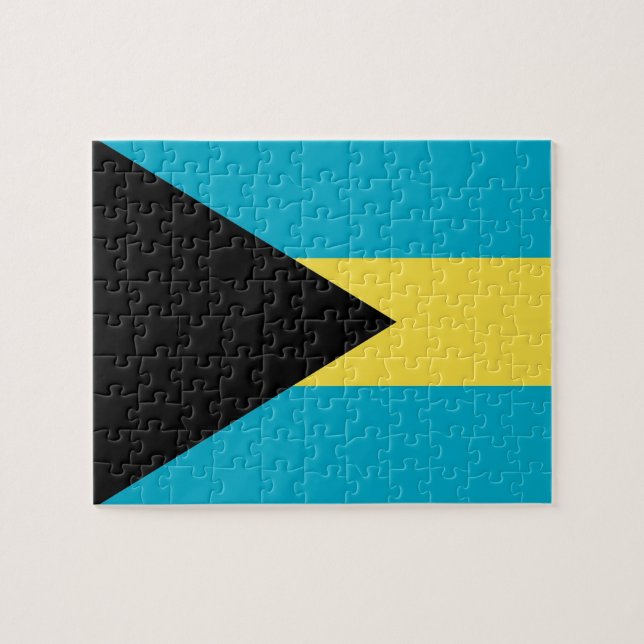 Puzzle with Flag of Bahamas (Horizontal)