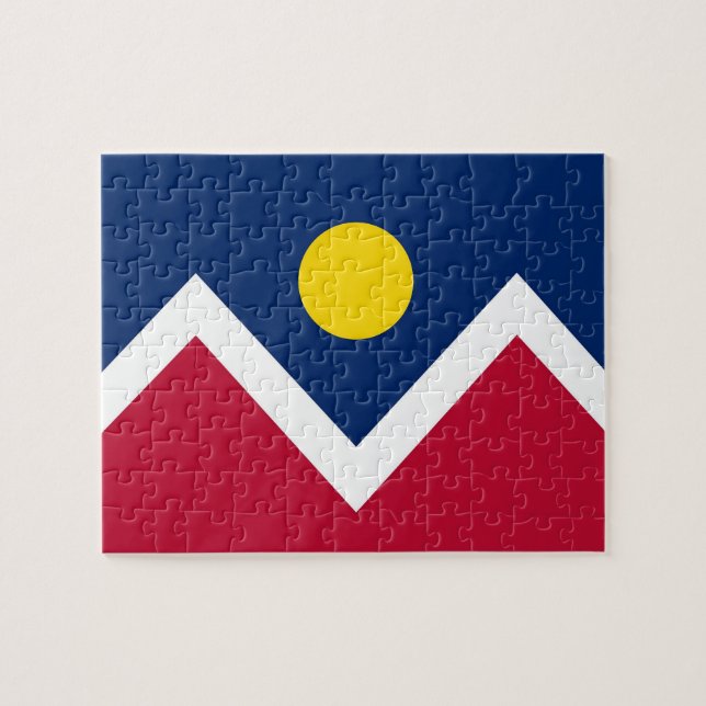 Puzzle with Flag of Denver City, Colorado State (Horizontal)