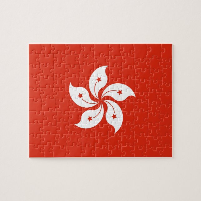 Puzzle with Flag of Hong Kong, China (Horizontal)
