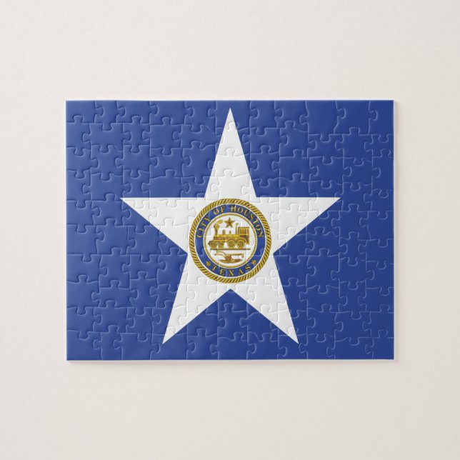 Puzzle with Flag of Houston City (Horizontal)