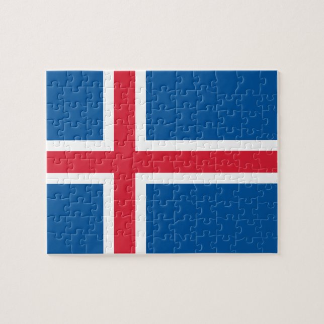 Puzzle with Flag of Iceland (Horizontal)