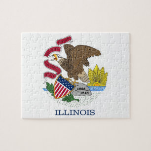 Puzzle with Flag of Illinois State