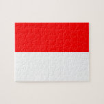 Puzzle with Flag of Indonesia<br><div class="desc">Celebrate your admiration for Indonesia with this patriotic puzzle featuring the bold and symbolic national flag! This eye-catching puzzle proudly displays the red and white bicolor flag of Indonesia, where the red symbolizes courage and the white stands for purity. The minimalist and striking design is beautifully captured on each puzzle...</div>