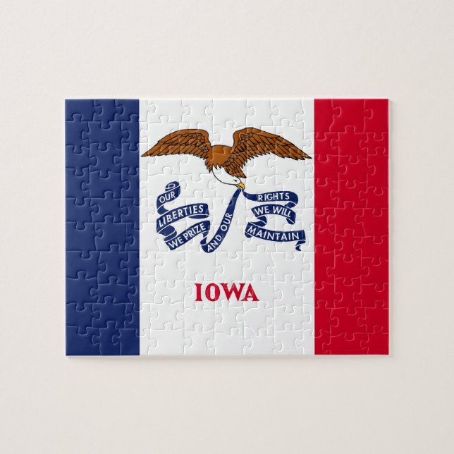 Puzzle with Flag of Iowa State (Horizontal)