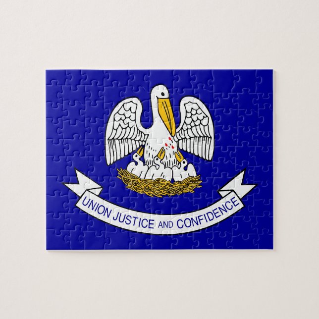 Puzzle with Flag of Louisiana State (Horizontal)