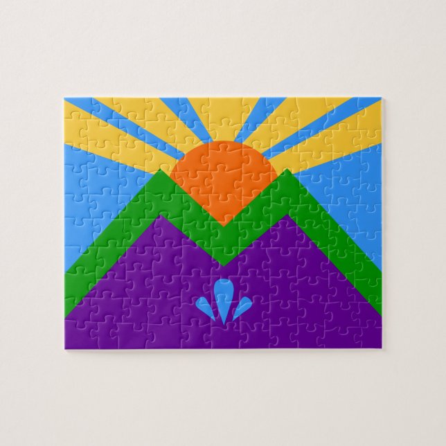 Puzzle with Flag of Manitou Springs, Colorado (Horizontal)