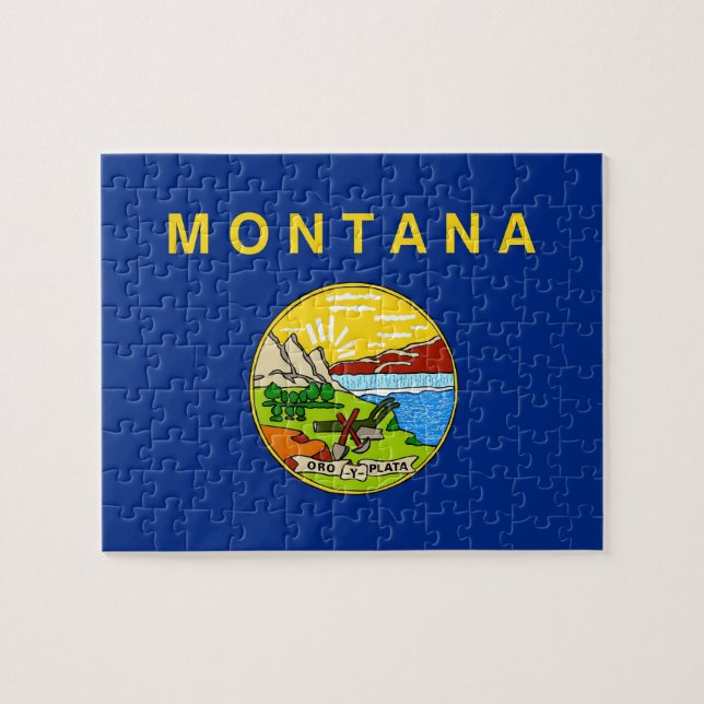 Puzzle with Flag of Montana State (Horizontal)