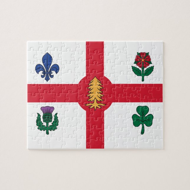 Puzzle with Flag of Montreal, Canada (Horizontal)