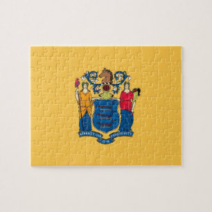 Puzzle with Flag of New Jersey State