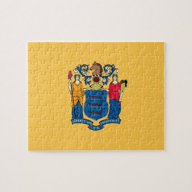 Puzzle with Flag of New Jersey State (Horizontal)