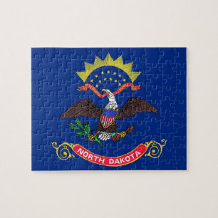 Puzzle with Flag of North Dakota State