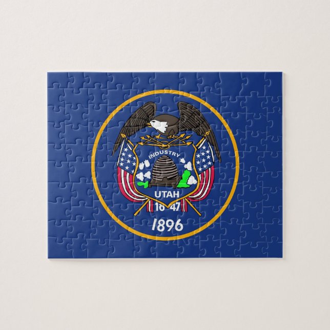 Puzzle with Flag of Utah State (Horizontal)